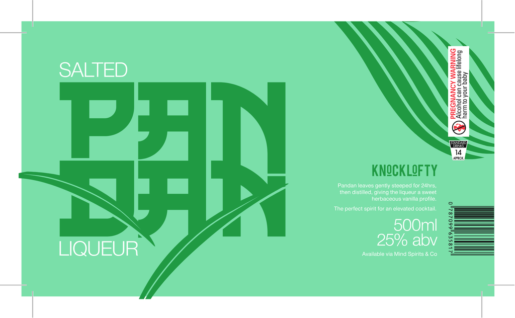 Knocklofty Salted Pandan Liqueur 25% 500ML